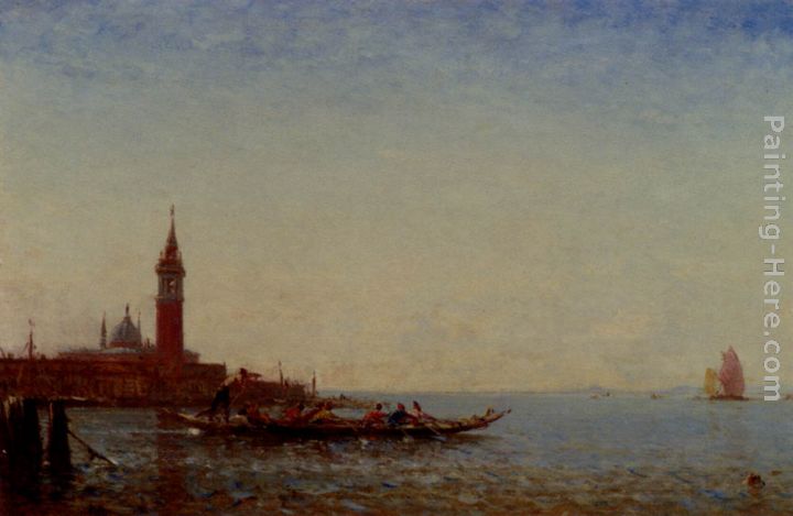 Gondole Devant St. Giorgio, Venice painting - Felix Ziem Gondole Devant St. Giorgio, Venice art painting